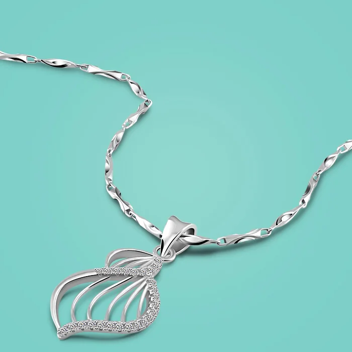

Noble women's 925 sterling silver necklace the shell pendant design lady popular jewelry Solid silver 46cm chain birthday gift