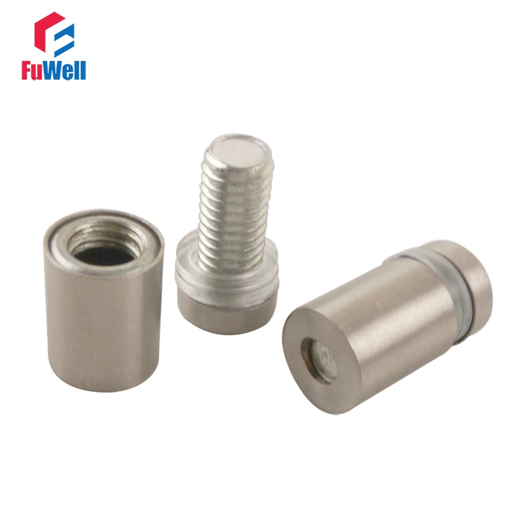 pcs 12mm X mm Glass Standoff mm Length 12mm Diameter Silver Tone Stainless Steel Advertising Screw Standoff Aliexpress Home Improvement