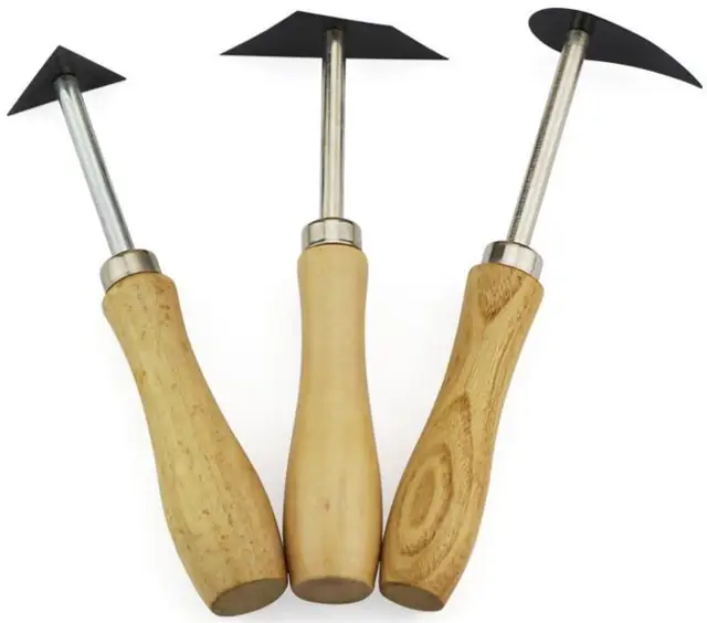 3Pcs Clay Fettling Knife With Wood Handle Clay Modeling Carved Shapers