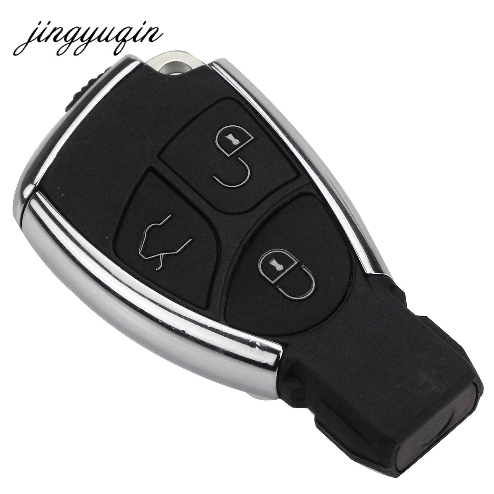 JINGYUQIN MODIFIED 3 BUTTONS REMOTE KEY SHELL FOB CASE COVER FOR MERCEDES BENZ B C E ML S CLK CL CHROME STYLE
