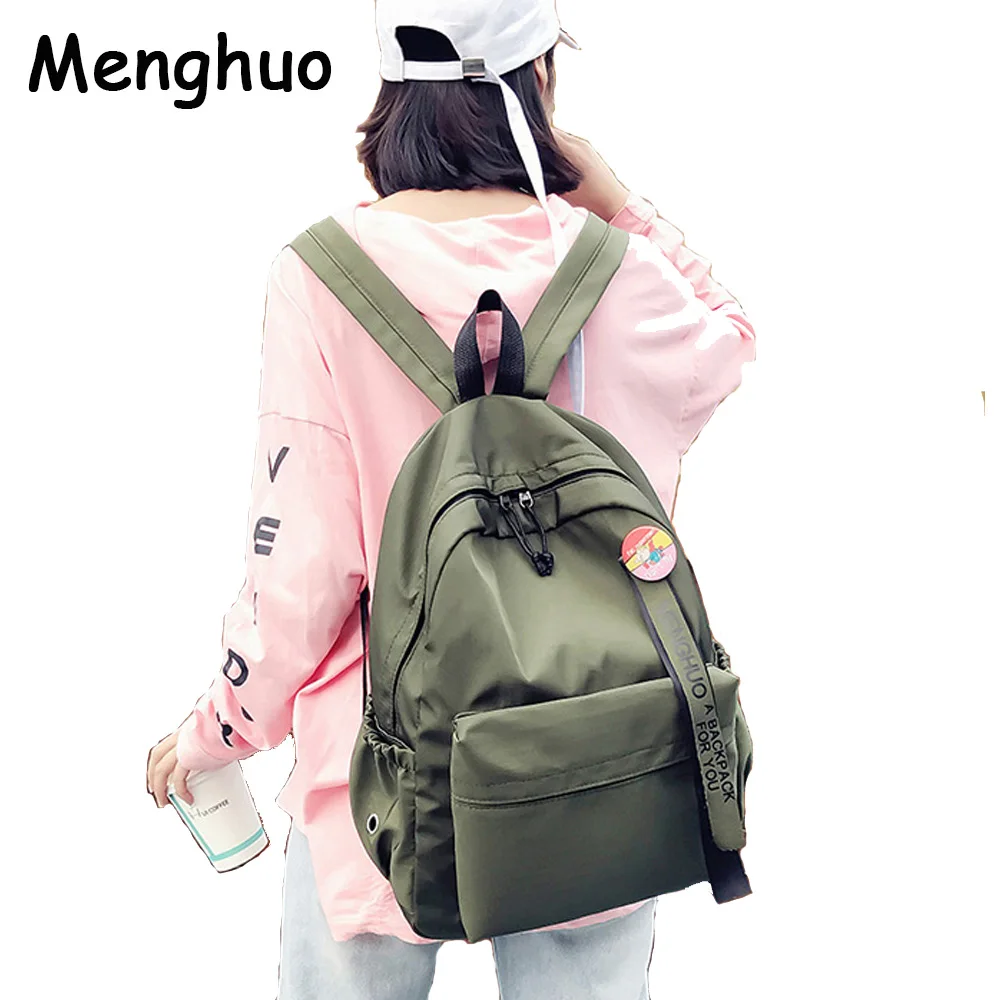 Menghuo insignia mochila cintas bolsas para la escuela de chicas adolescentes de moda bolsas clásico estudiante de universidad Mochilas Menghuo insignia mochila cintas bolsas para la escuela de chicas adolescentes de moda bolsas clásico estudiante de universidad Mochilas