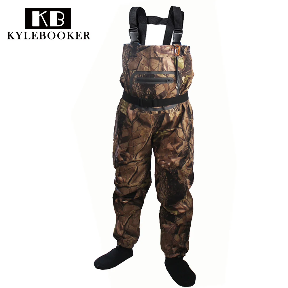 

Outdoor Fly Fishing Stocking Foot waterproof and breathable chest waders with one buckle accidently rope kits