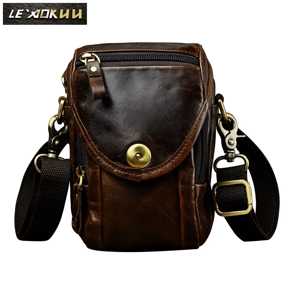 

Leather Male Casual Design Mini Shoulder Messenger Crossbody bag Multifunction Fashion Belt Waist bag Travel Small Pouch 269c