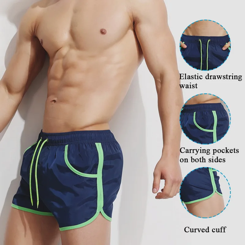 Laamei мужские пляжные шорты полиэстер летние пляжные штаны быстросохнущие купальники мужские шорты с лайнером плавки плюс размер