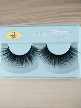 

3D Mink False Eyelashes 100% Real Mink fur Handmade Crossing Lashes Natural Long Full Strip Lashes Thick Lashes 3D-36