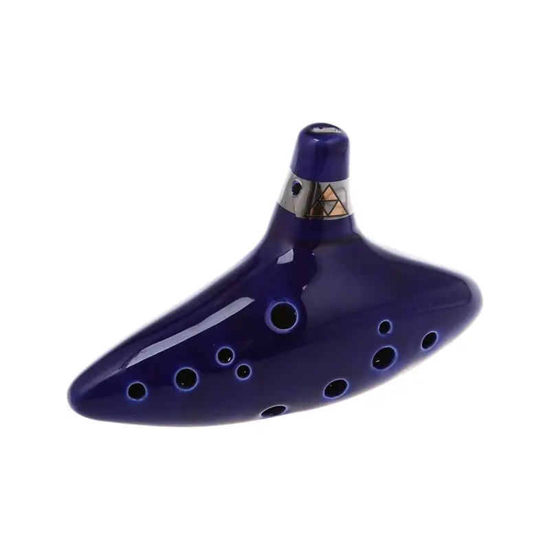 12 отверстий окарина керамический альт C Легенда о Zelda Окарина флейта синий инструмент