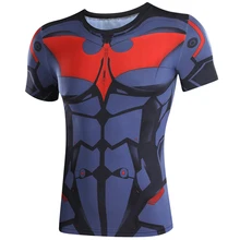 3D Printed T-shirts Batman Superman captain America 3 digital printing compressed t-shirts men Short sleeve Deadpool iron Man