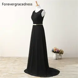 Forevergracedress Высокое качество линии длинное вечернее платье Новый стиль черный совок Средства ухода за кожей Шеи официальная Вечеринка