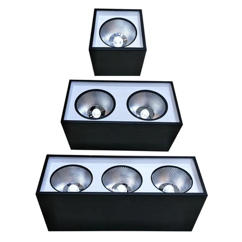 

High quality 1*15W/2*15W/3*15W Square led down light COB led Bean pot lamp With led driver COB led Grille lamp AC85-265V