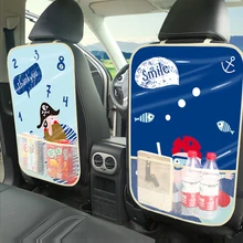 Мультяшная Автомобильная Защитная крышка на заднее сиденье, детская противоскользящая накладка, авто органайзер, сумка для хранения сидений, аксессуары для интерьера