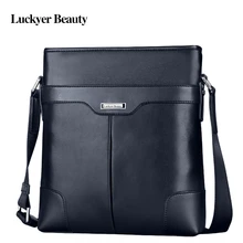 LUCKYER BELLEZA 2017 Diseñador de la Marca Bolso Crossbody de Los Hombres de Cuero Genuino Bolso de Hombro Ocasional Masculina Bolsa de Mensajero de Alta Calidad