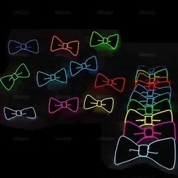 Модные СВЕТОДИОДНЫЙ LED галстук на проволоке световой Неоновый мигающий свет до галстук бабочка для клуба косплэй вечерние украшение для