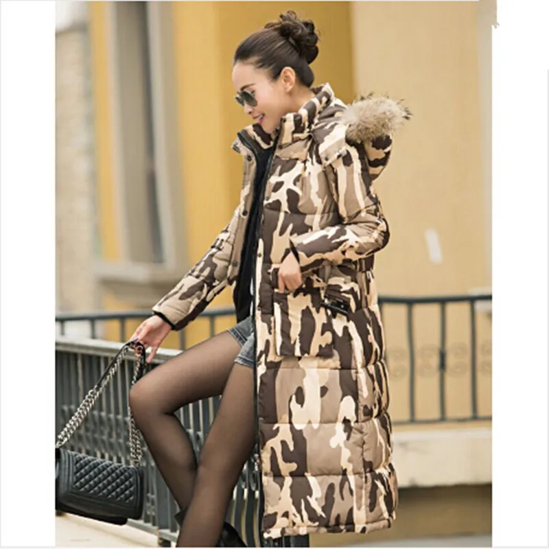 AILOOGE, Женское зимнее пальто, новые женские парки, зимняя одежда, Женская длинная куртка, женская одежда размера плюс, верхняя одежда, плотные пальто - Цвет: Brown