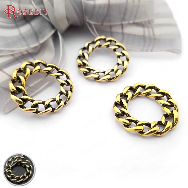 

(30389)30PCS 20MM Antique Gold Color Zinc Alloy Chain Circle Connect Rings Diy Jewelry Findings Accessories Wholesale