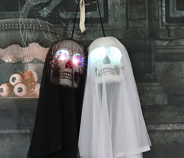 

Halloween skull hanging ghost led terror decoration hanging ghost bar haunted house props activities
