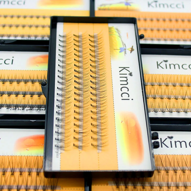 Kimcci 60 узлов/Чехол, натуральные накладные ресницы для наращивания, макияж, 10D, норковые индивидуальные Искусственные ресницы, Профессиональные Накладные ресницы для прививки