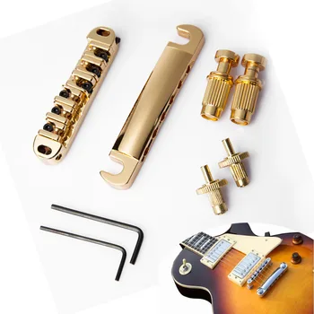 

Guitar Bridge Roller Saddle Locking Tune-O-Matic TOM Bridge And Tailpiece Gold Set For LP Electric Guitar Parts Accessories