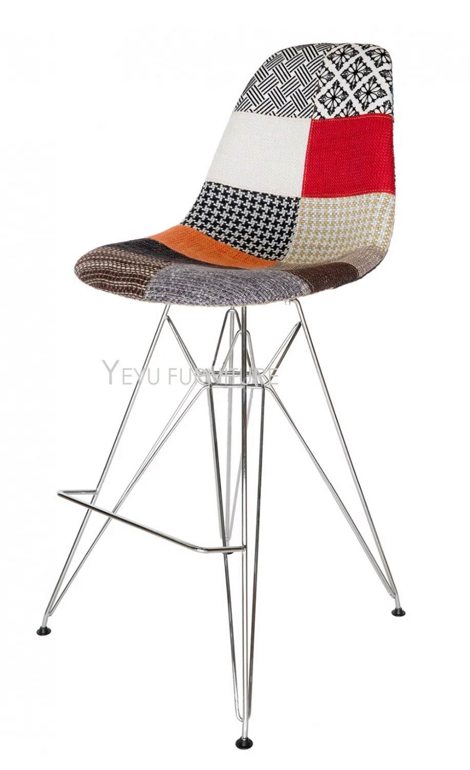 Современный Дизайн Лоскутная Ткань мягкая крышка металлическая основа барный стул барный счетчик стул гостиная модная мебель стул высокий стул