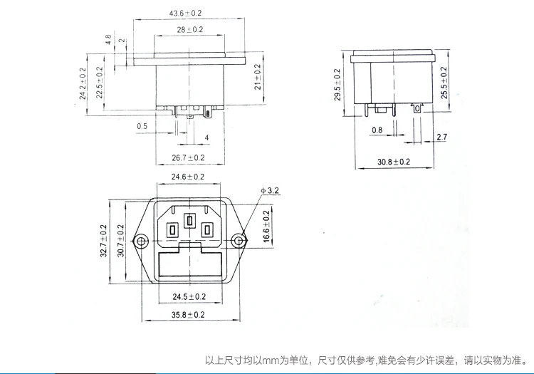 2 шт. AC-04 15A AC250V 2 в 1 AC ПИТАНИЕ розетка адаптер 3PIN штекер разъем с держателем предохранителя