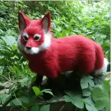 WYZHY моделирование Мех животных red fox украшения дома ручной работы подставки для фотографий 35x22 см