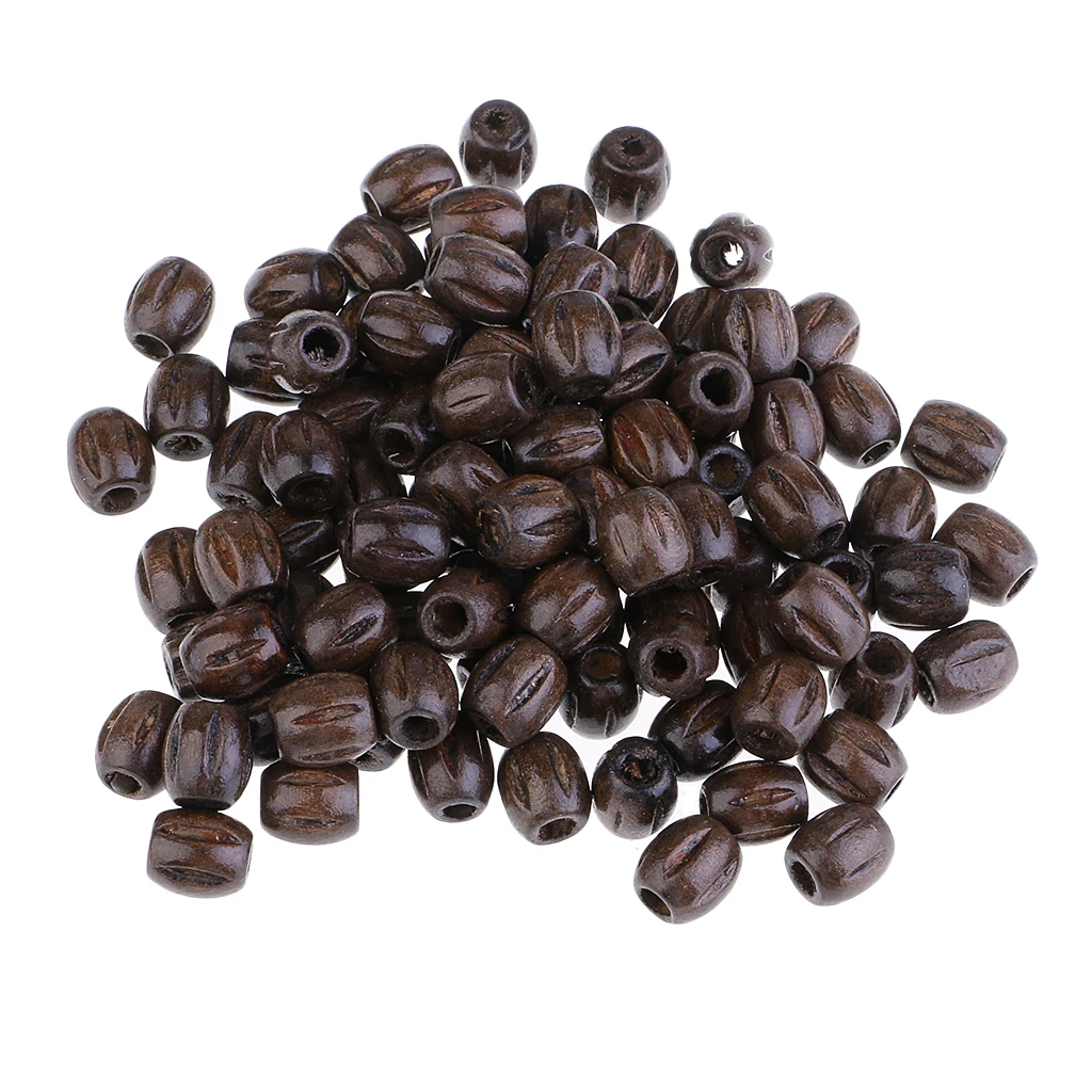 100pcs Wooden Beads for Lacing, 10x8mm Large Holes Jewellery Making Crafts Macrame Beads