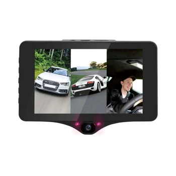 

Private Mode Three Recorded Driving Recorder 4 Inch Touch Ultra Clear Night Vision Car In Front Of The Car While Video Recording