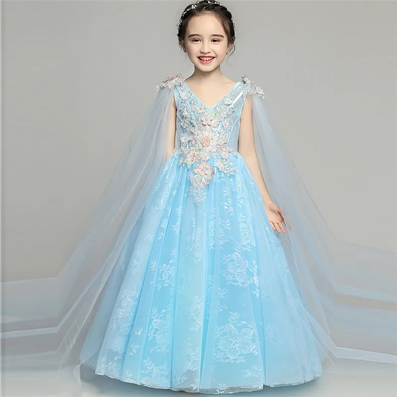 2018 New Popular Children Girls Birthday Party Flowers Princess Dress ...