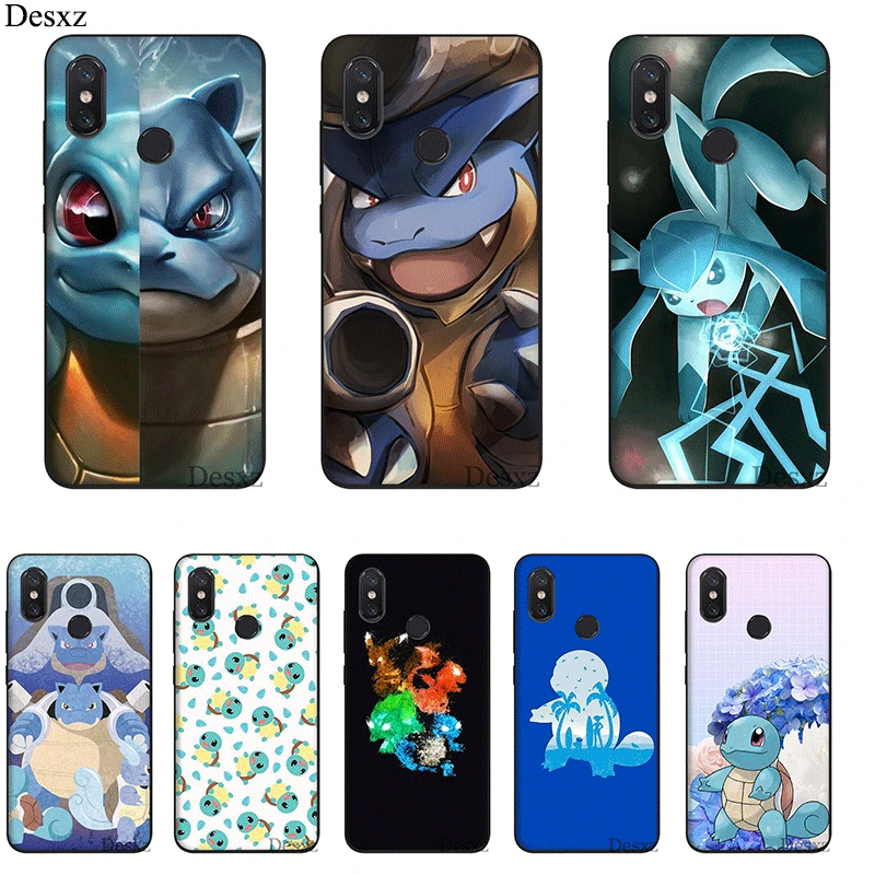 

Desxz Silicone Case Mobile Phone For Xiaomi Mi 6 8 Lite A1 A2 5X 6X Lite F1 9 SE MAX 3 Cover Squirtle Pokemon TPU Shell