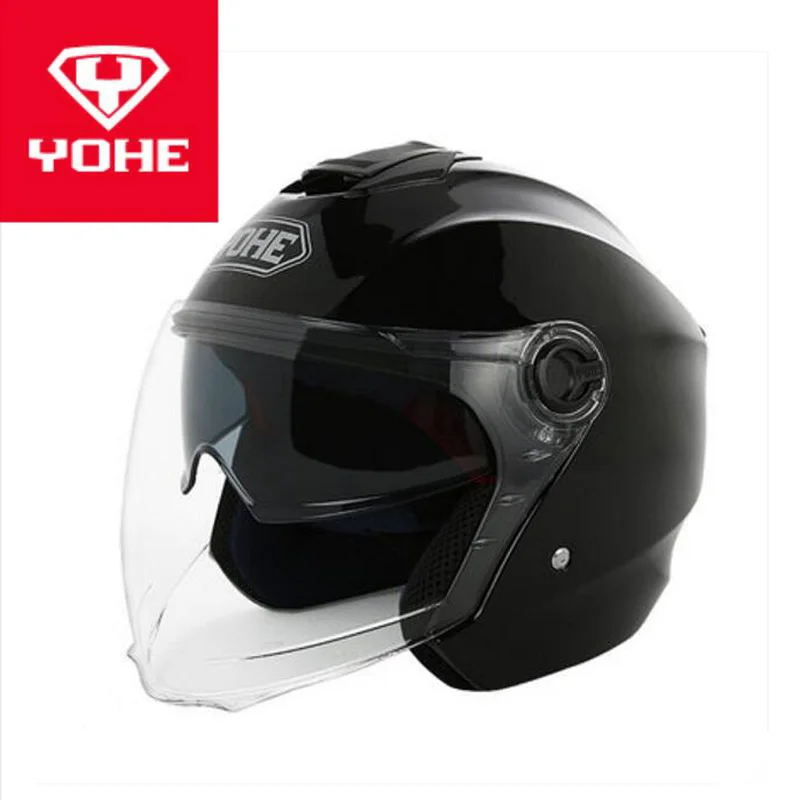 

2019 New Knight protection YOHE Summer Double lens Motorcycle Helmet Half Face Motorbike Helmets made of ABS and PC lens visor