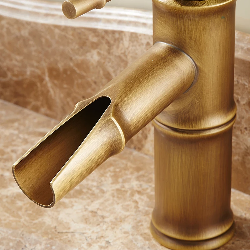 Antique Bamboo Bathroom Faucet Bronze Finish Br Basin Antique Bamboo Bathroom Faucet