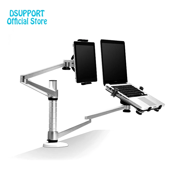 Dsupport OA-9X Lazy Tablet Laptop Stand Adjustable Height Rotatable Holder for Laptop within 10-16 inch and Tablet PC 7-13 inch