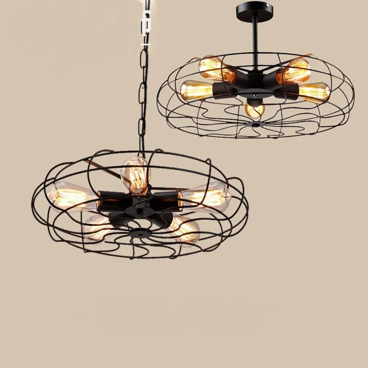 

Retro industry retro Iron pendant lights creative personality industrial fan art lamp Restaurant Bar Cafe pendant lamp GY296