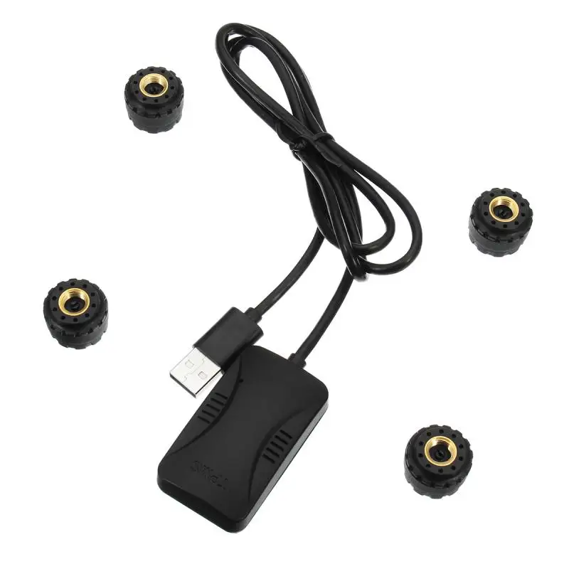

1Set 4 Sensors Car TPMS Tire Pressure Monitoring System Smart Alarm Tire Monitoring System Car TPMS for Android DVD
