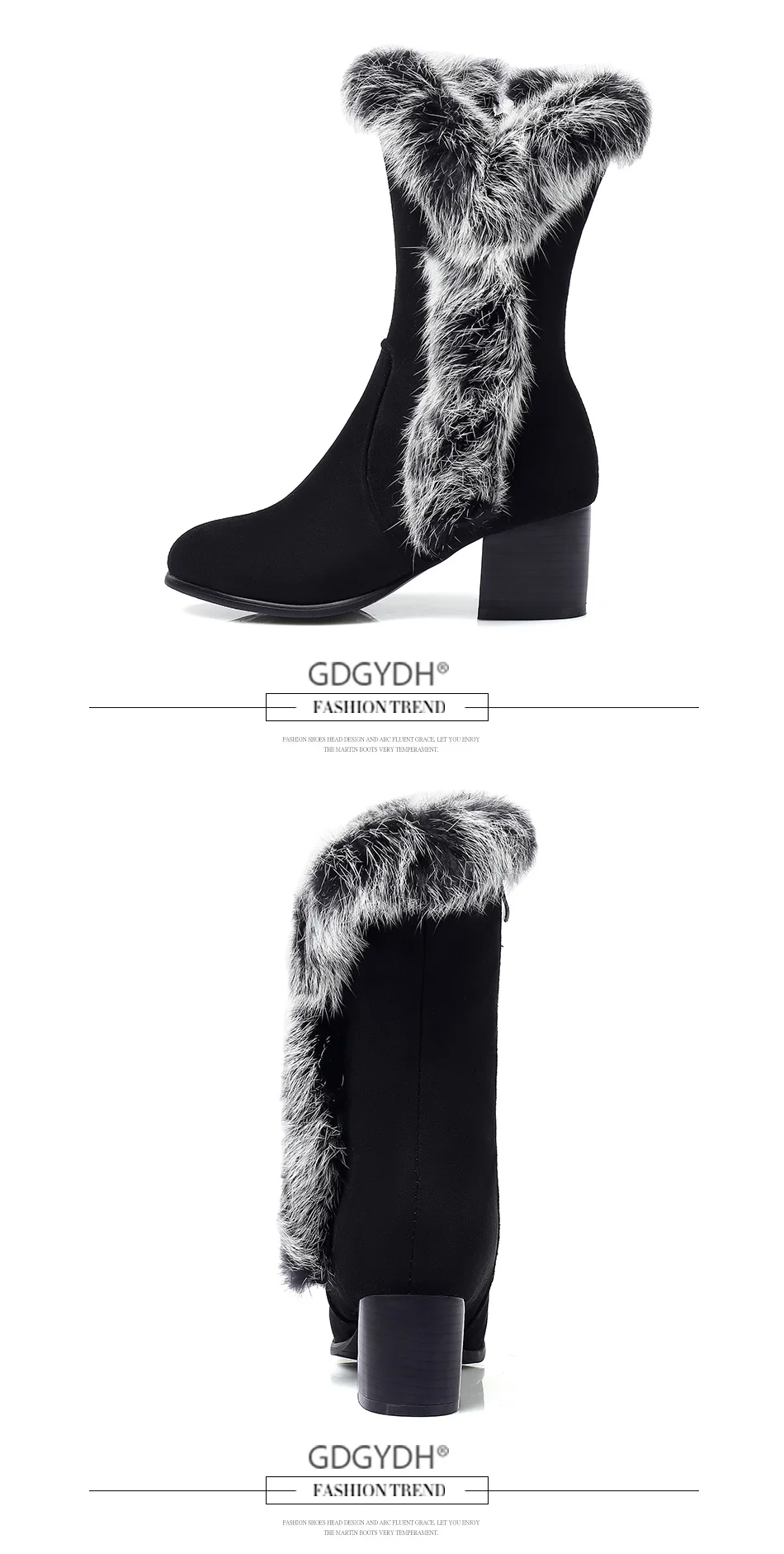 Gdgydh/женские зимние ботинки; женская зимняя теплая обувь на каблуке; женская обувь на молнии с резиновой подошвой; высокое качество; Новинка года