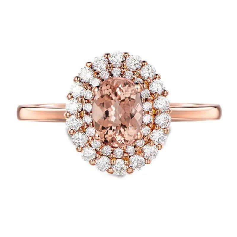 Цветок, Женское кольцо на палец, розовое золото, заполненное 925 серебро AAA кубический цирконий, вечерние Обручальные кольца для женщин, ювелирные изделия на годовщину