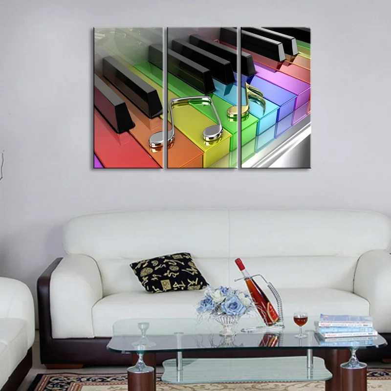 3 pieces high-definition no frame print Colorful 3D Piano canvas oil painting poster and wall art living room picture GQ-002 (4)