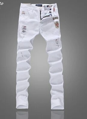 white robin jeans