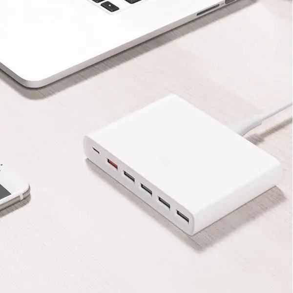 Оригинальное зарядное устройство Xiaomi Mi USB-C 60 Вт type-C& USB-A, 6 портов, выходное двойное зарядное устройство QC 3,0 для телефона, 18 Вт x 2+ 24 Вт(5 В = а макс