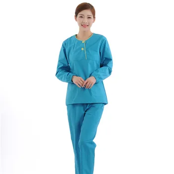 

New Women Medical Scrub Sets Nurse Hospital Uniforms Dental Clinic Beauty Salon Long Sleeve Medical Workwear Slim Fit 1993