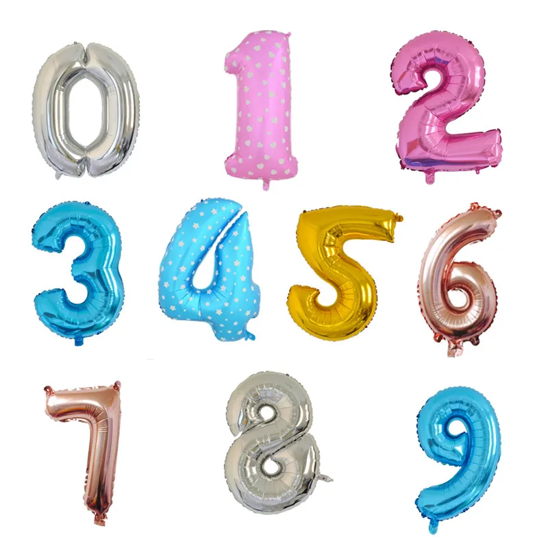 

40" Numbers Age Aluminium Foil Ballon Gradient Helium Balloons Happy Wedding Birthday New Year Party Decoration Accessories