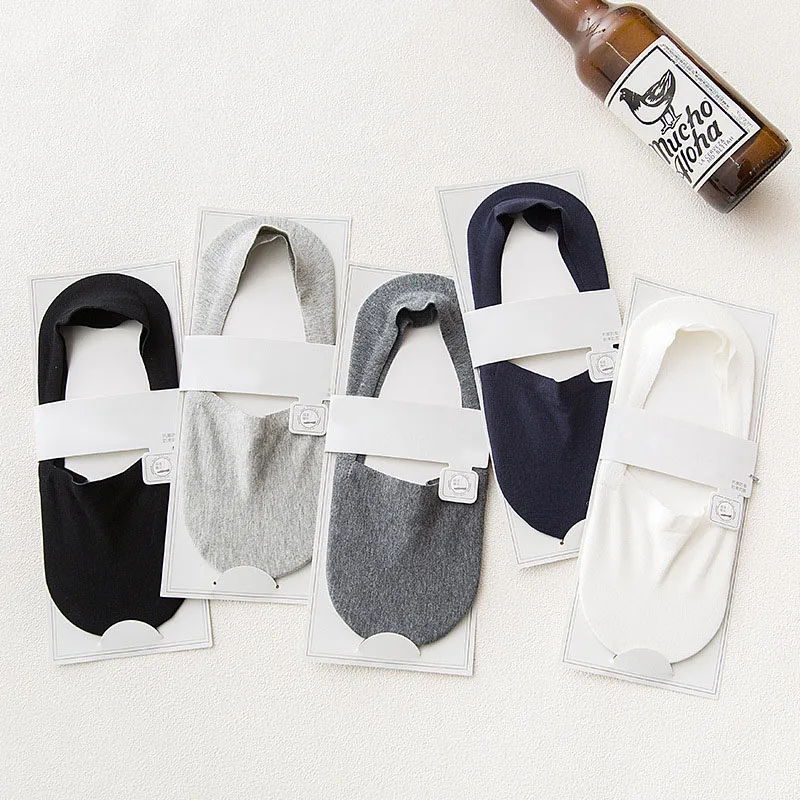 Hot 5 Pairs Anti-slip Silicone No Show Socks Soft Cotton Breathable for Summer MSK66