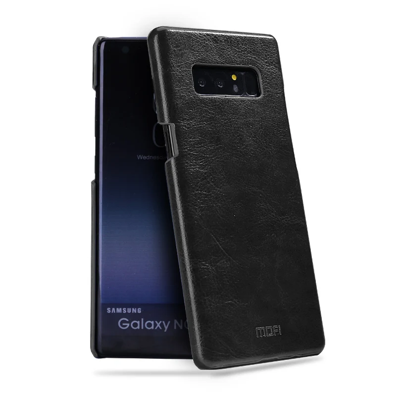 Для samsung galaxy note 8 чехол MOFi для samsung note 8 кожаный чехол SM-N9500 SM-N950F задняя крышка винтажная для samsung note8 жесткая - Цвет: Black