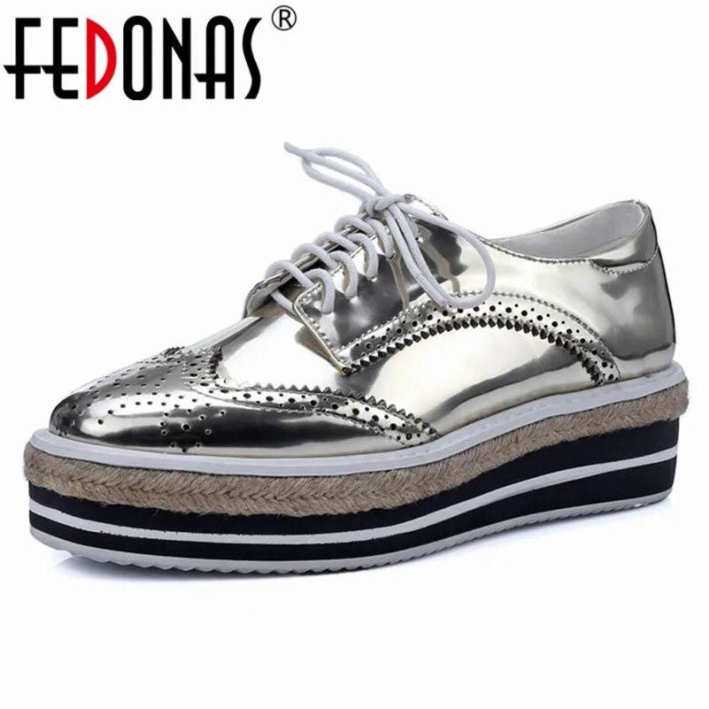 

FEDONAS Fashion Women Platforms Flats Genuine Leather Cross-tied Oxfords Shoes Woman Round Toe Casual Quality Comfortable Shoes