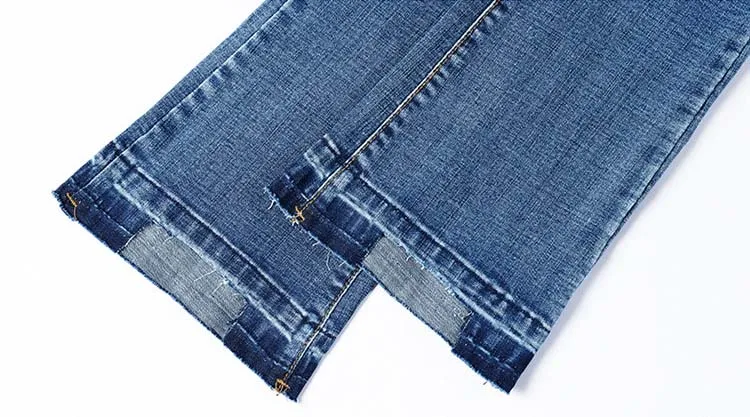 Весна и лето Новые расклешенные джинсы женские тонкие средней талии узкие джинсовые брюки модные девять очков брюки D99