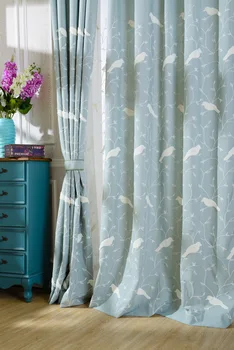 

Bird Embroidered Quality Tulle Curtains for Living Room Screening Window