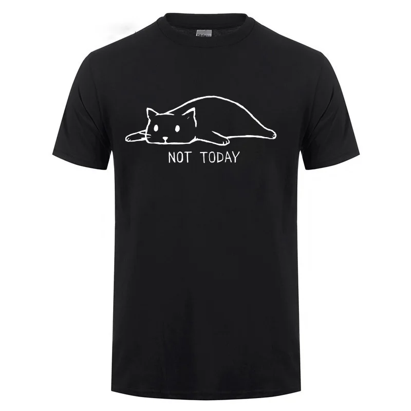 Cartoon Kawaii Lazy Cat Not Today T Shirt For Men Women Funny Birthday Gifts Present Best Friend Girlfriend Sister T-Shirt | Мужская
