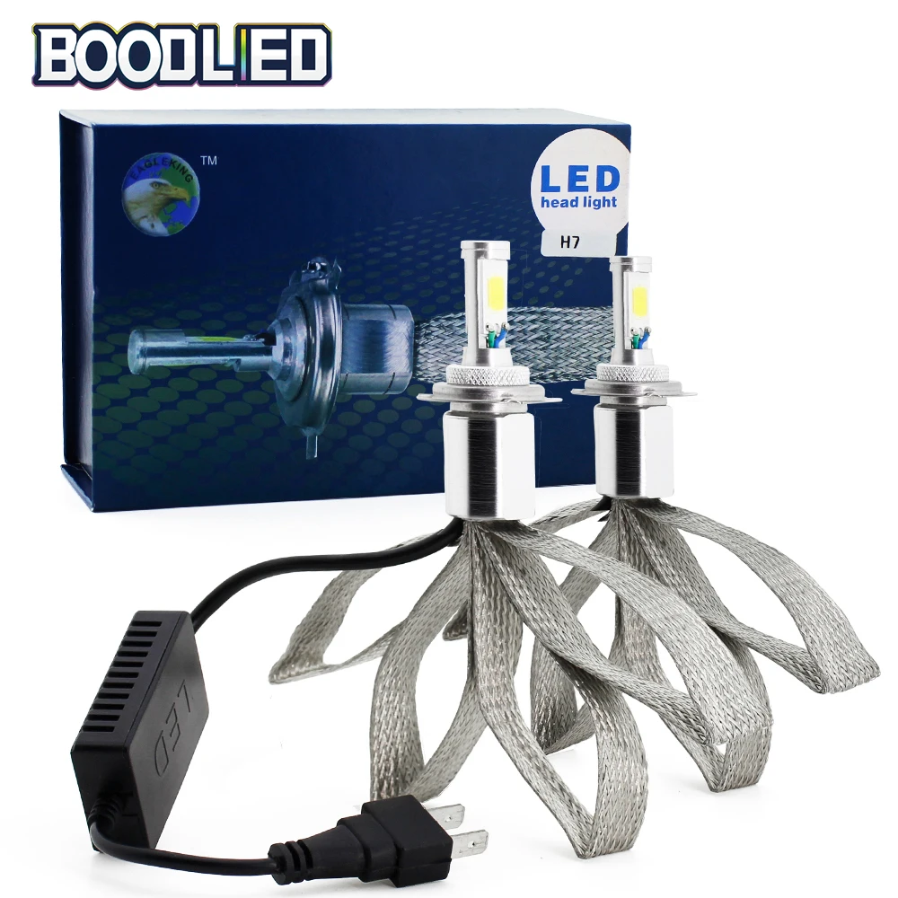 Goede H7 LED Auto Koplamp Lamp H4 H1 H3 H11 HB3 9005 HB4 9006 9003 Hoge dimlicht COB chip 2200LM Auto Koplamp 6500 k Licht Auto Lamp