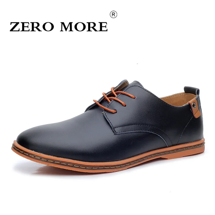 

ZERO MORE Mens Shoes Casual Hot Sale Large Sizes Lace Up Solid Shoes Male Fashion Black Plus Size Formal Dresses For Work Spring