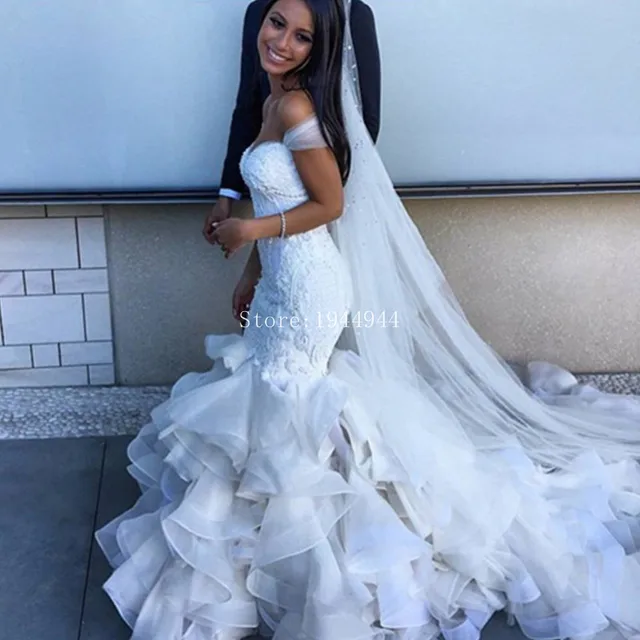 2017 Unique Design Y Mermaid Wedding Dress Floor Length Off The 2017 Unique Design Y Mermaid Wedding Dress Floor Length Off The Shoulder Bodice Bridal Gowns