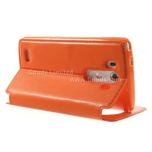 Roar Korea Noble Quick Circle Leather Flip Cover for LG G3 D850 D855 LS990 - Orange